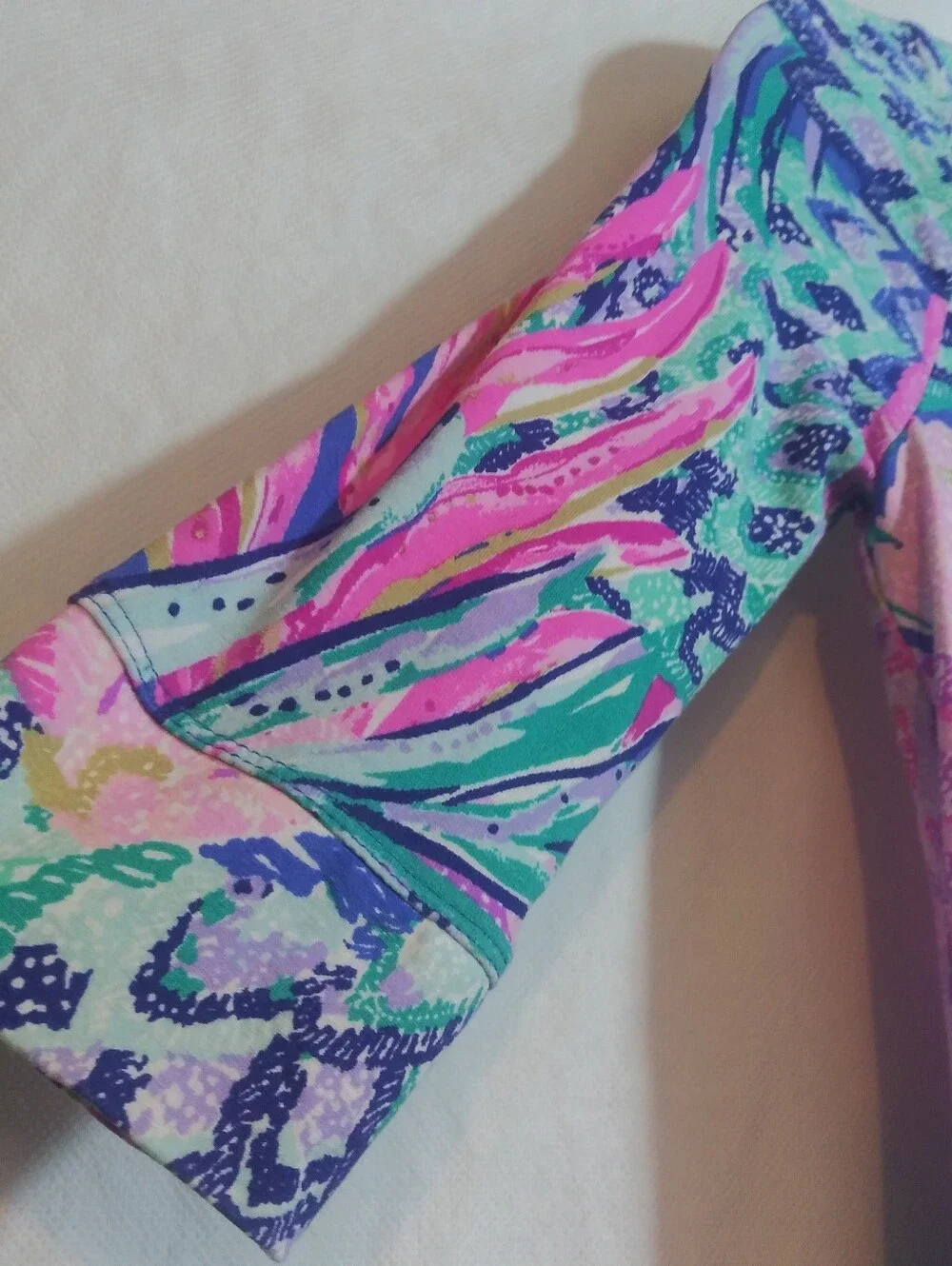 Lilly Pulitzer Girls Sophie UPF 50+ Long Sleeve Dress Gypset Paradise Sz L 8-10